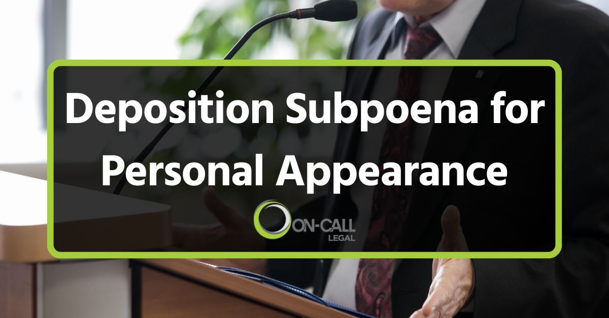 Deposition Subpoena for Personal Appearance