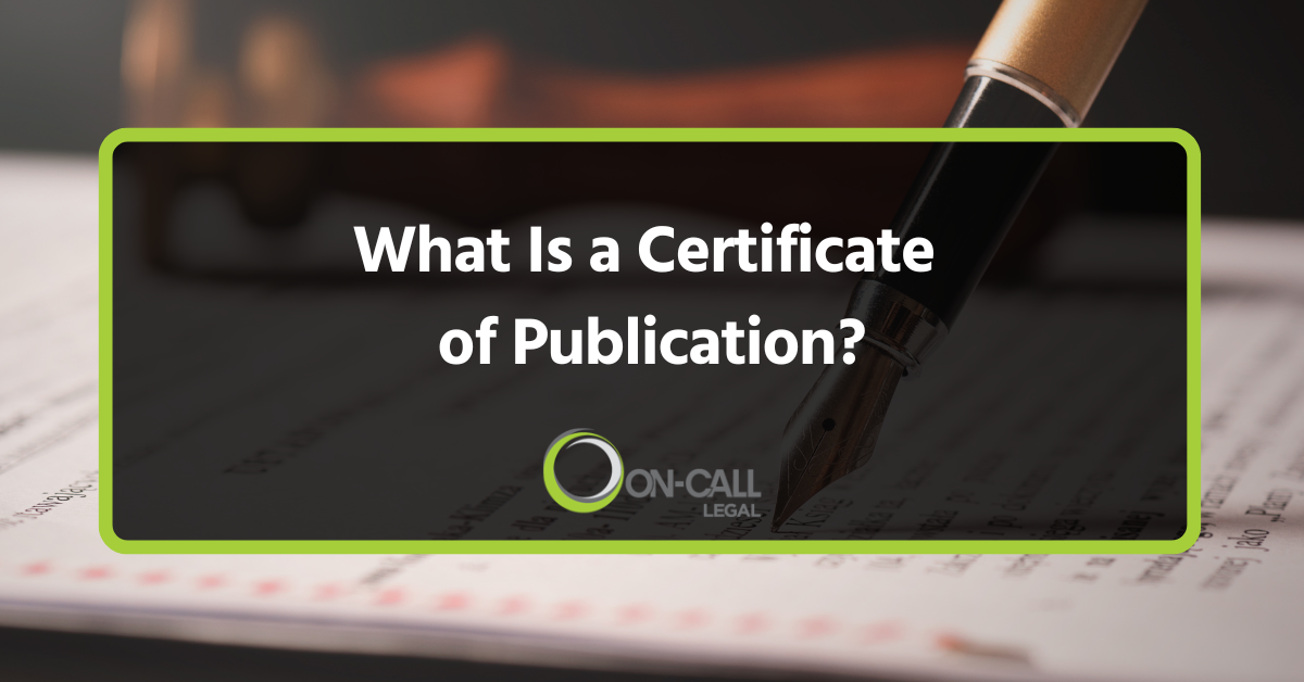 What Is a Certificate of Publication?